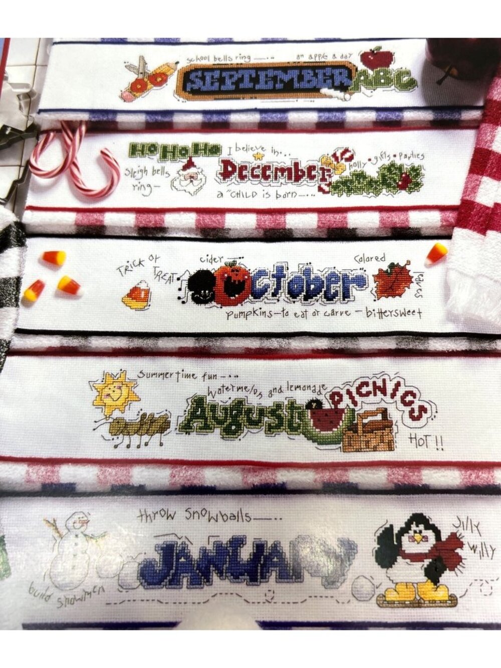 Handy Hand Towels Cross-Stitch Book By Leisure Arts - Monthly Designs